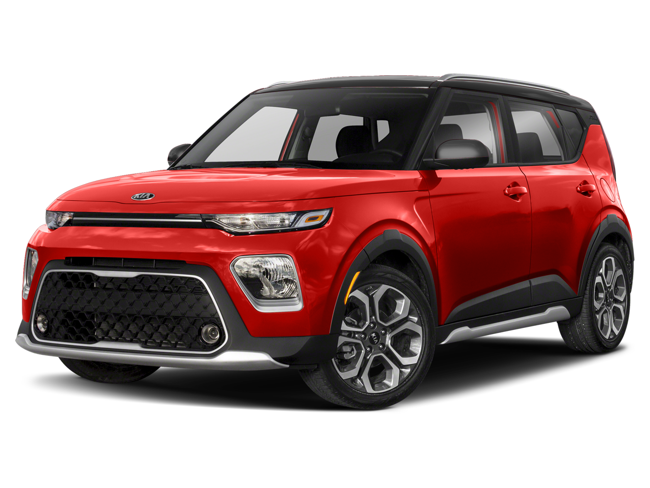 2021 Kia Soul X-Line in Mars Orange/Black Roof — front three-quarter view