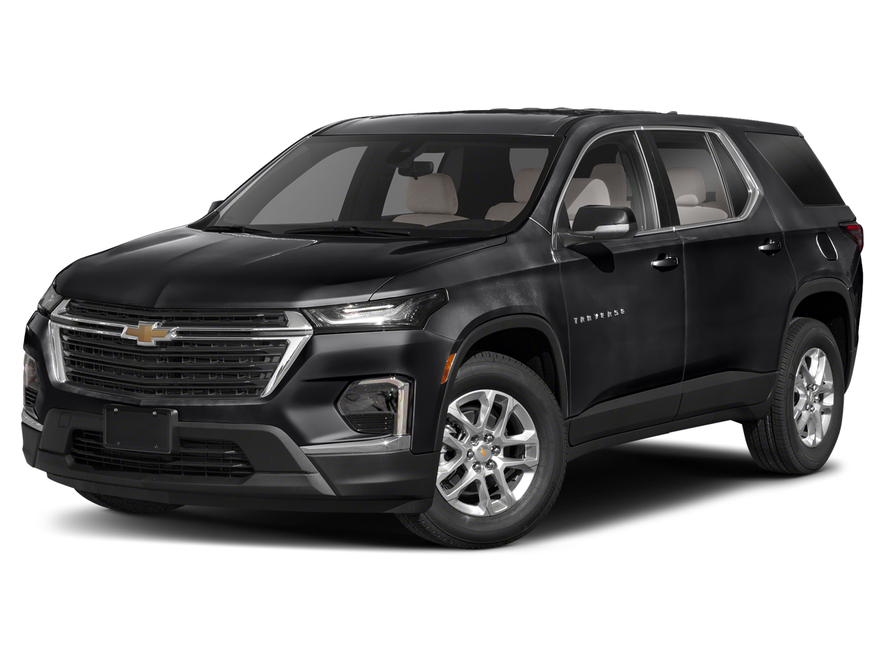 2022 Chevrolet Traverse RS in Black Metallic — front three-quarter view