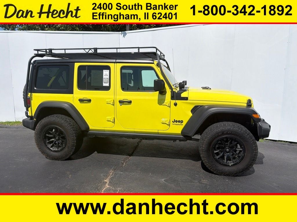 2022 Jeep Wrangler Unlimited Sport S in High Velocity Clearcoat — front three-quarter view