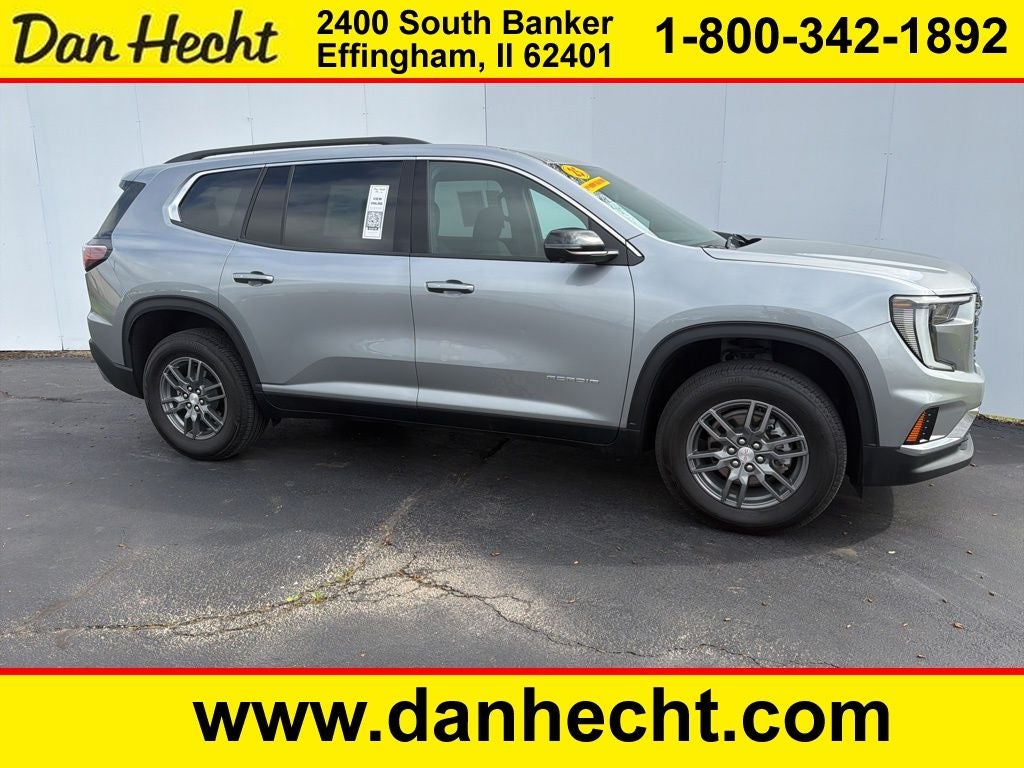 2025 GMC Acadia Elevation in Sterling Metallic — front three-quarter view