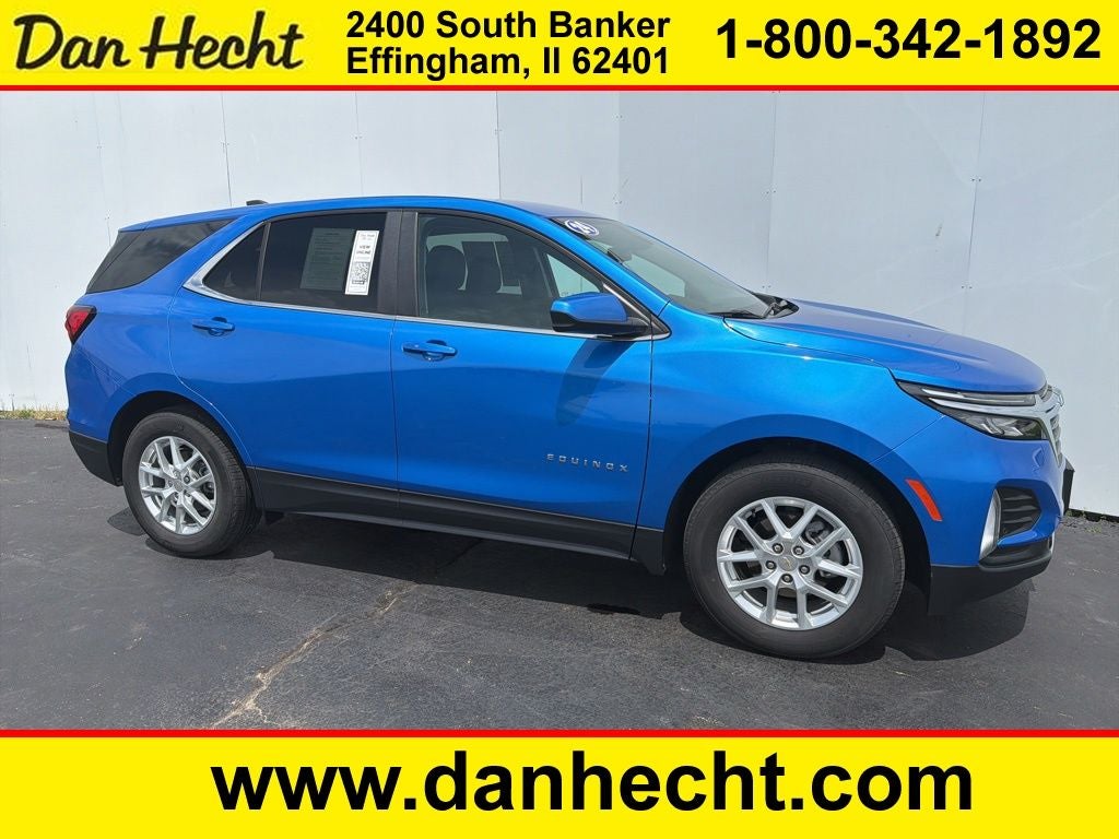 2024 Chevrolet Equinox LT in Riptide Blue Metallic — front three-quarter view
