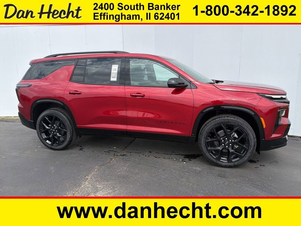2026 Chevrolet Traverse RS in Radiant Red Tintcoat — front three-quarter view
